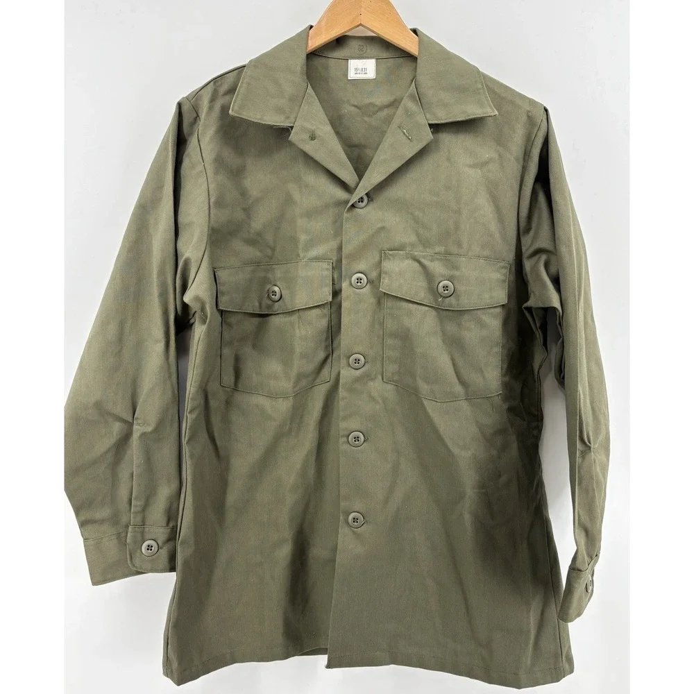 US‎ Army AF OG-507 Utility Shirt Olive Green Military Fatigue Press Vintage NEW